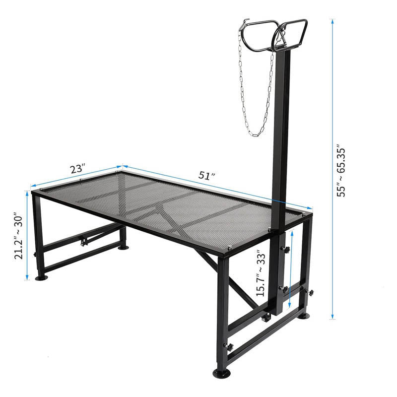 Goat & Sheep Stand 51x23 inches Livestock Stand height adjustable, Used for shearing wool, Black