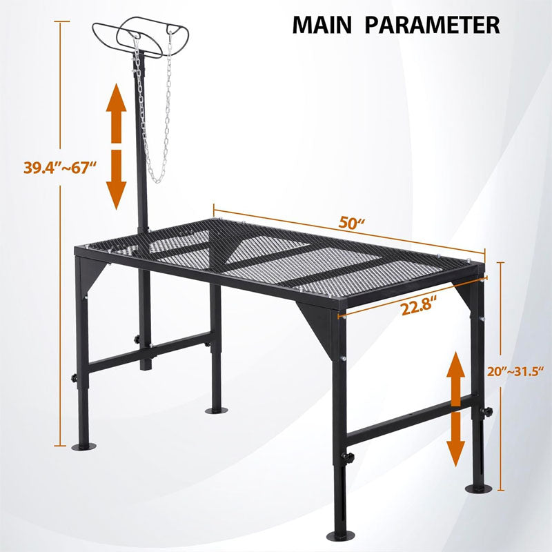 Livestock Stand 50“ x 22.8" Adjustable Height 29.9” - 21.3” Trimming Stand for Sheep Goats and Other Livestock