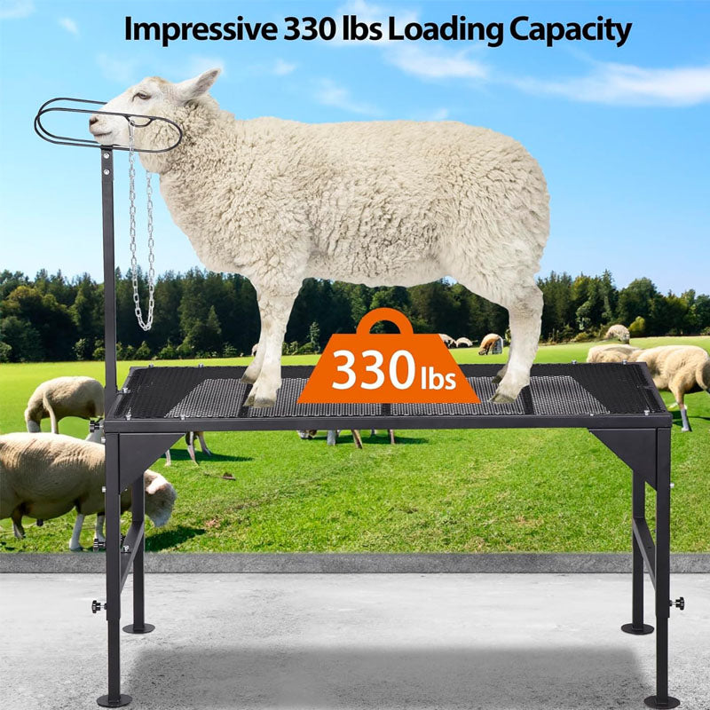 Livestock Stand 50“ x 22.8" Adjustable Height 29.9” - 21.3” Trimming Stand for Sheep Goats and Other Livestock