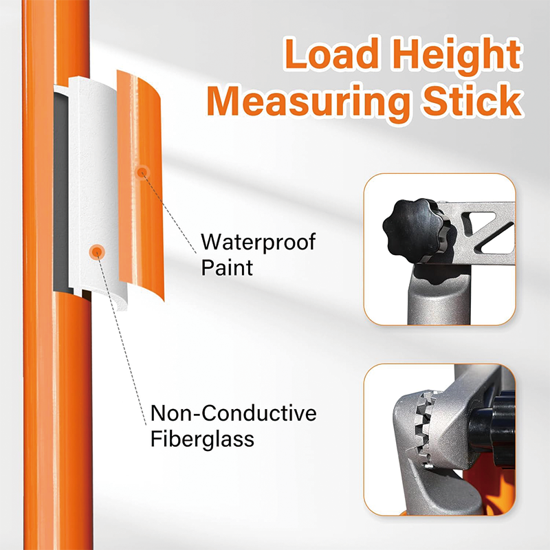 Load Height Measuring Stick, 15' Sturdy Fiberglass Truck Height Stick,Height Measuring Stick for Trucks with Adjustable Pole for Trucks, Car Haulers