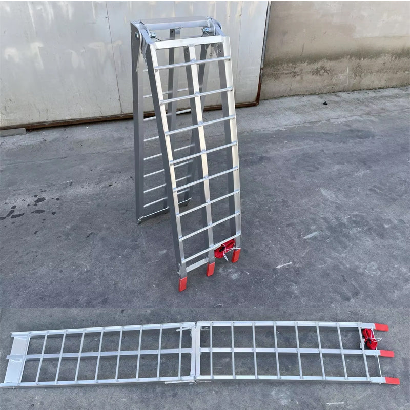 Easy To Carry Lightweight Silver Aluminum Ramps Motorcycle Aluminum Ramps Loading Trailer Transport Dock Ramps