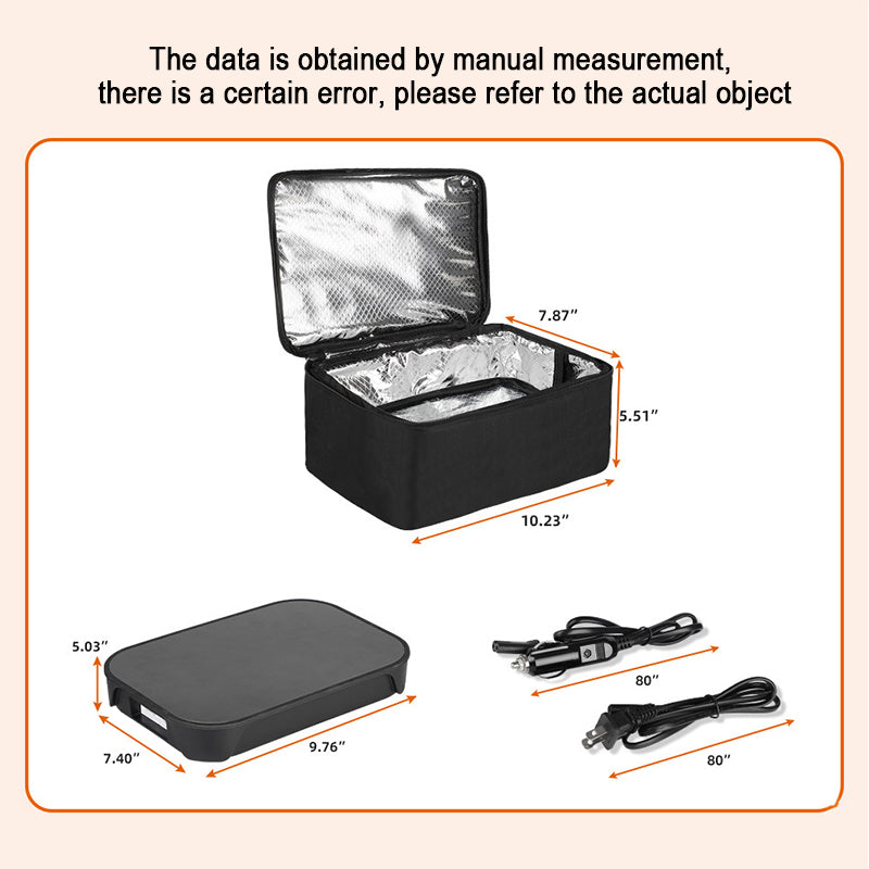 12V 24V Food Warmer Electric Lunch Box Personal Heated Lunch Box for Cooking and Reheating Food in Car,Truck,Camping, Work