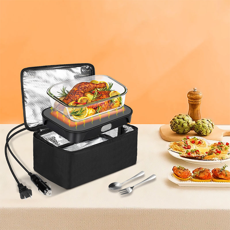 12V 24V Food Warmer Electric Lunch Box Personal Heated Lunch Box for Cooking and Reheating Food in Car,Truck,Camping, Work