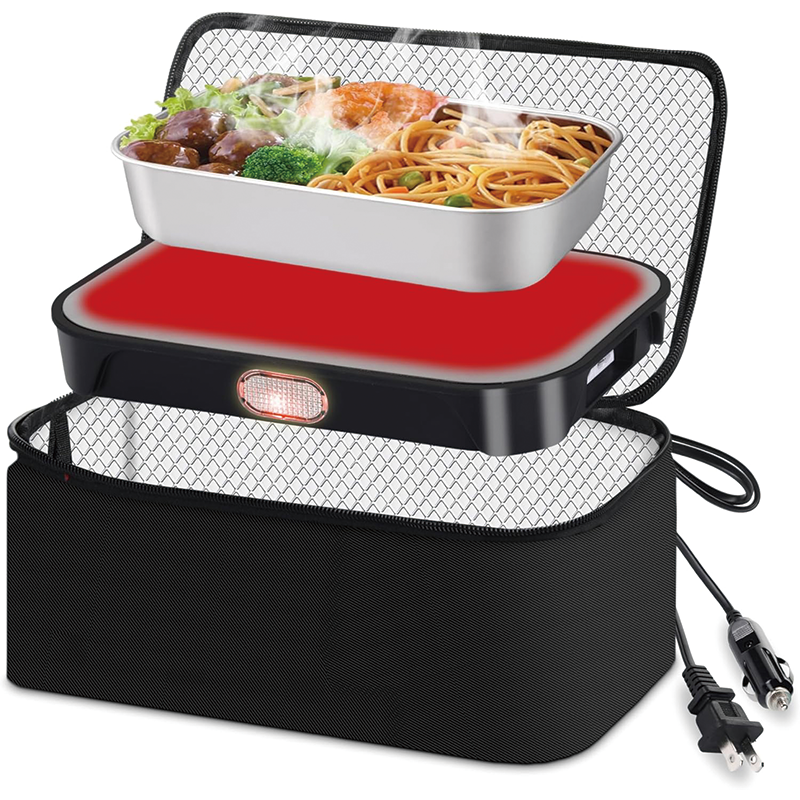 Portable Office Food Warmer, 100W 12/24/110/220V Mini Microwave Food Warmer for Reheat or Cooking Food in Work Office