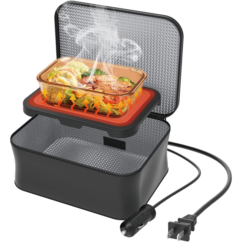 12V /110V Electric Home/Office Food Warmer, Lunch Box Personal Food Warmer Microwave Heated Lunch Box, Portable Oven for Office/Home/Truck/Outdoor