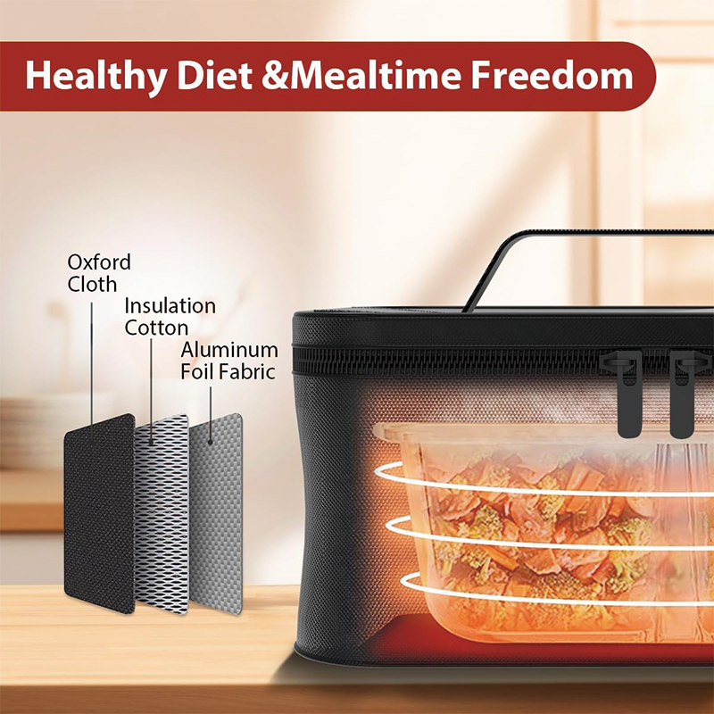 12V /110V Electric Home/Office Food Warmer, Lunch Box Personal Food Warmer Microwave Heated Lunch Box, Portable Oven for Office/Home/Truck/Outdoor