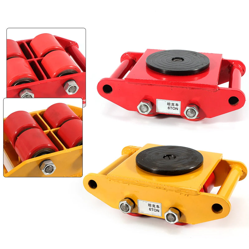 360°Rotating Machine Machinery Mover Dolly Skate Roller Move Heavy Duty 6T/13200lb Machinery Mover Dolly