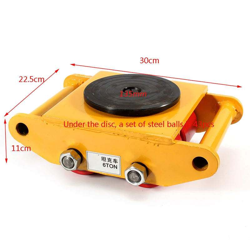 360°Rotating Machine Machinery Mover Dolly Skate Roller Move Heavy Duty 6T/13200lb Machinery Mover Dolly