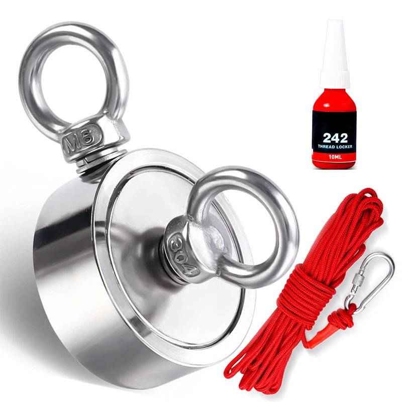 Magnet Fishing Kit Fishing Magnets Double Sided 450lbs Pulling for Magnetic Fishing and River Lake Hunting