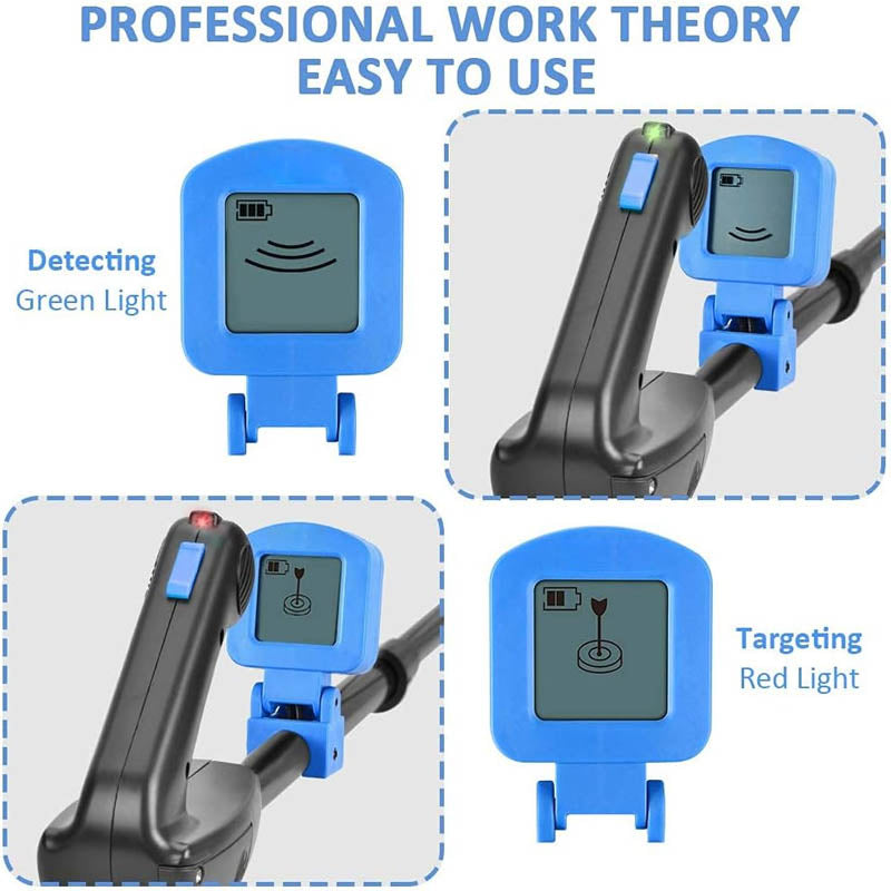 Metal Detectors Waterproof Kids Metal Detector 7.4 Inch Search Coil 24''-35'' Adjustable Stem Buzzer Vibration Sound