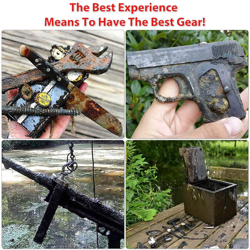 1725 lbs Magnet Fishing Kit Double Sided Magnet Fishing Kit with Rope for Retrieving Items in River, Lake, Beach, Lawn, 3.7" Diameter