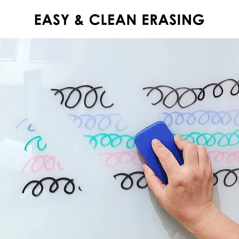 24 x 18 Inches (60 x 45 cm) Magnetic Glass Whiteboard Small Tempered Glass Dry Erase Board for Wall, Frameless Whiteboards