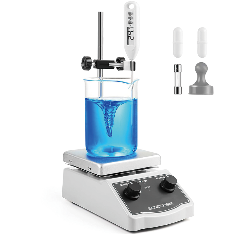 Magnetic Stirrer, 100-2000RPM Hot Plate with Magnetic Stirrer, Magnetic Stir Bar, Stir Bar Retriever, Hot Plate Max 520℉ 2000mL Magnetic Hotplate Stirrer