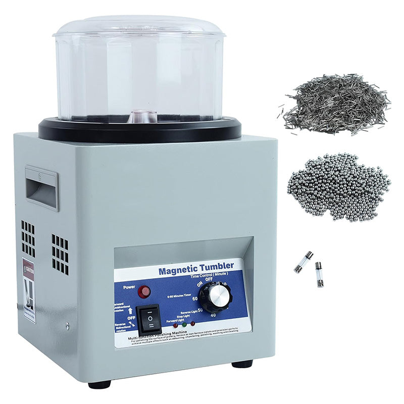 500W Magnetic Tumbler Powerful Polisher Finisher Machine for Cleaning Jewelry Metal Casting and Small Item with Intricate Details