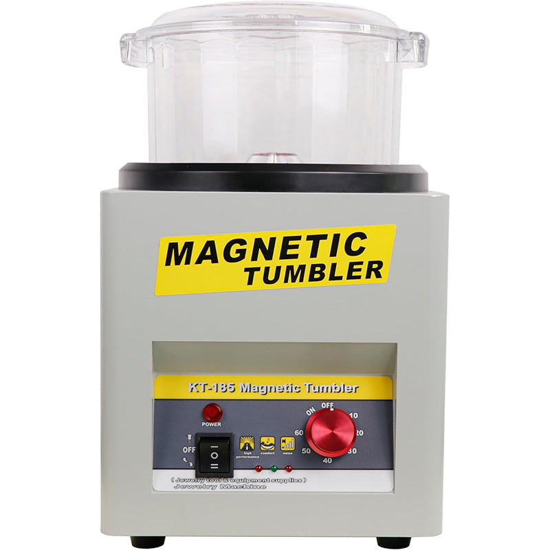 Jewelry Polisher with 7.1”(180mm ) Magnetic Tumbler Polishing Barrel & 200g Burnishing Pins for Jewelry Automatic Forward and Reverse Rotation