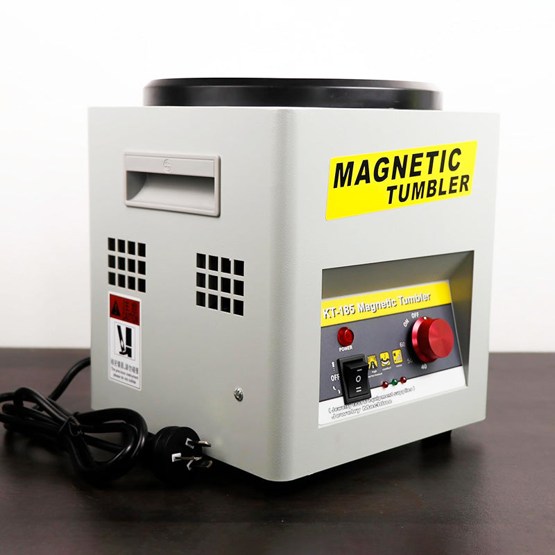 Jewelry Polisher with 7.1”(180mm ) Magnetic Tumbler Polishing Barrel & 200g Burnishing Pins for Jewelry Automatic Forward and Reverse Rotation