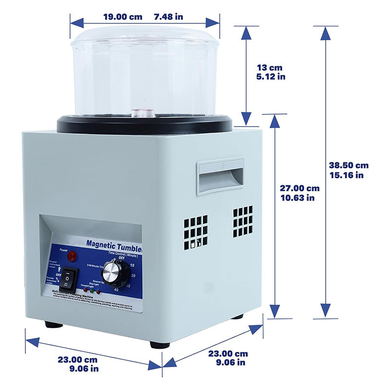 500W Magnetic Tumbler Powerful Polisher Finisher Machine for Cleaning Jewelry Metal Casting and Small Item with Intricate Details