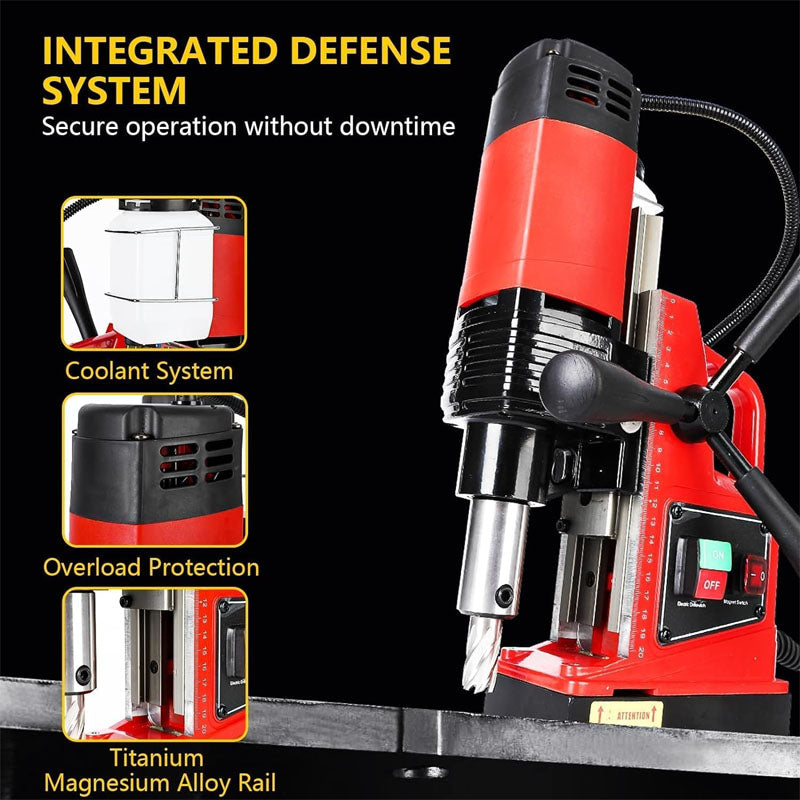 1100W Magnetic Drill 1.6" Boring Diameter for any Surface and Home Improvement Variable Speed 550RPM