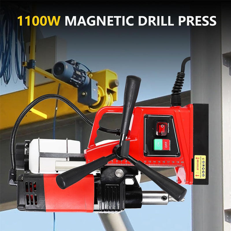 1100W Magnetic Drill 1.6" Boring Diameter for any Surface and Home Improvement Variable Speed 550RPM