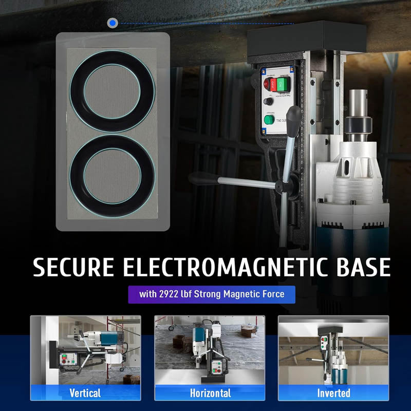 1200W Portable Magnetic Drill with 2" Boring Diameter, Heavy Duty Magnetic Drill with 6 Drill Bits 500RPM Portable Electric Magnetic Drill Press