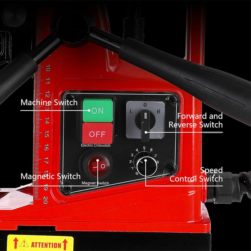 1300W 1.57" Magnetic Drill Boring Diameter 2922lbf/13000N Electric Magnetic Drill with Twist Drill Chuck for Industrial Home Improvement Power