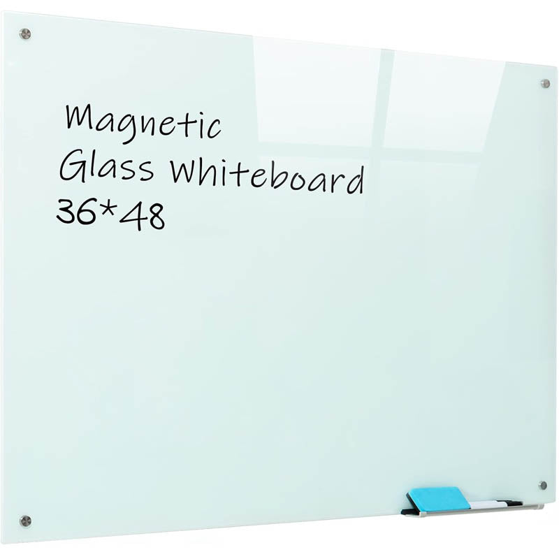 Magnetic Glass Dry Erase Board 36"x48" Frameless for School Teaching Office Meeting