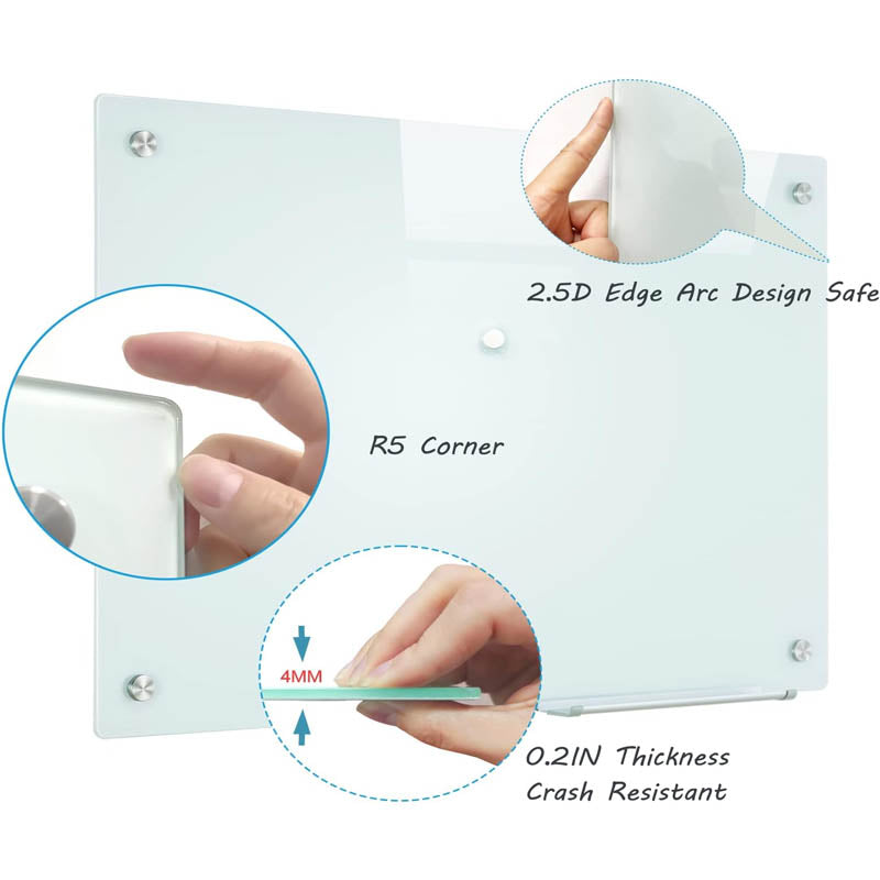 Magnetic Glass Dry Erase Board 36"x48" Frameless for School Teaching Office Meeting