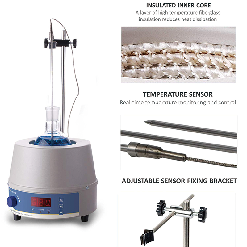 500ML Electric Laboratory Heating Mantle, 250W Digital Temperature Control for Liquid Heating