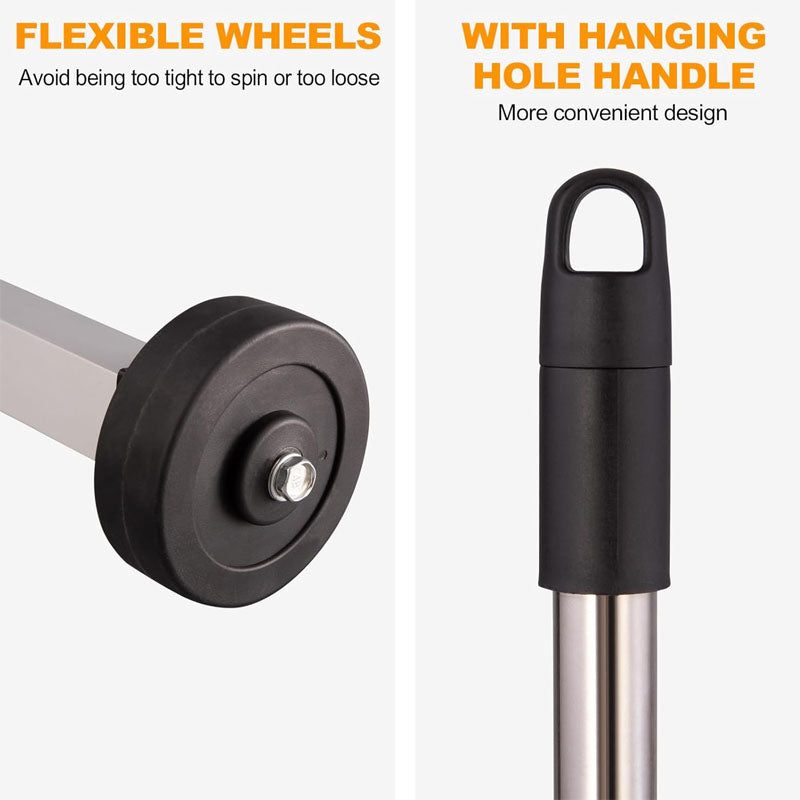 17inch Magnetic Sweeper Sweeper Roofing Tools with Telescoping Holder and Wheels to Pick Up Nails Magnetic Sweeper for Construction