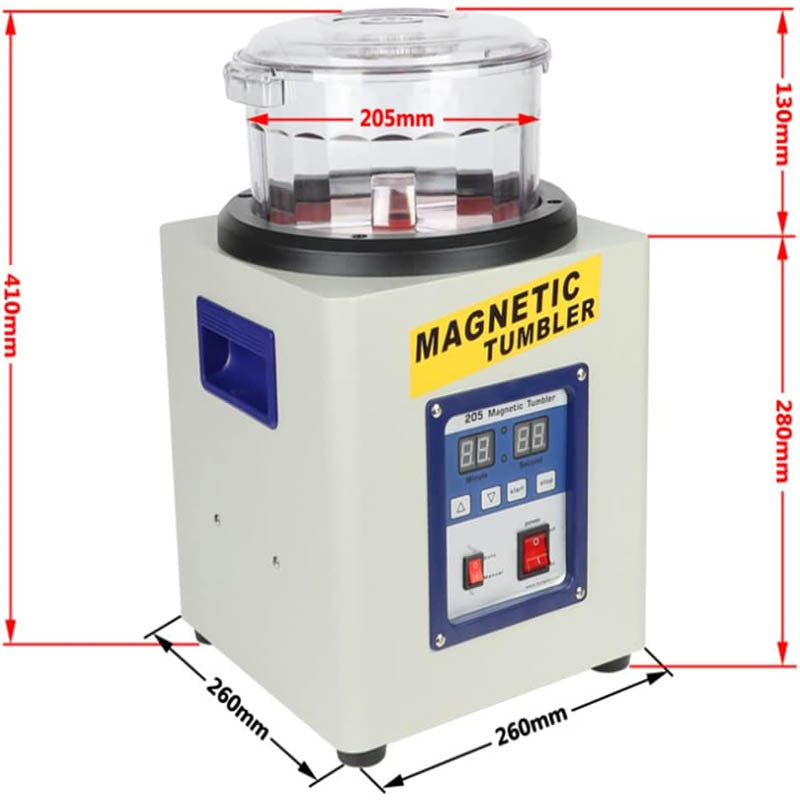 Magnetic Tumbler Polisher 2800RPM Tumbler Direction Time & Speed Adjustable for Jewelry 370W