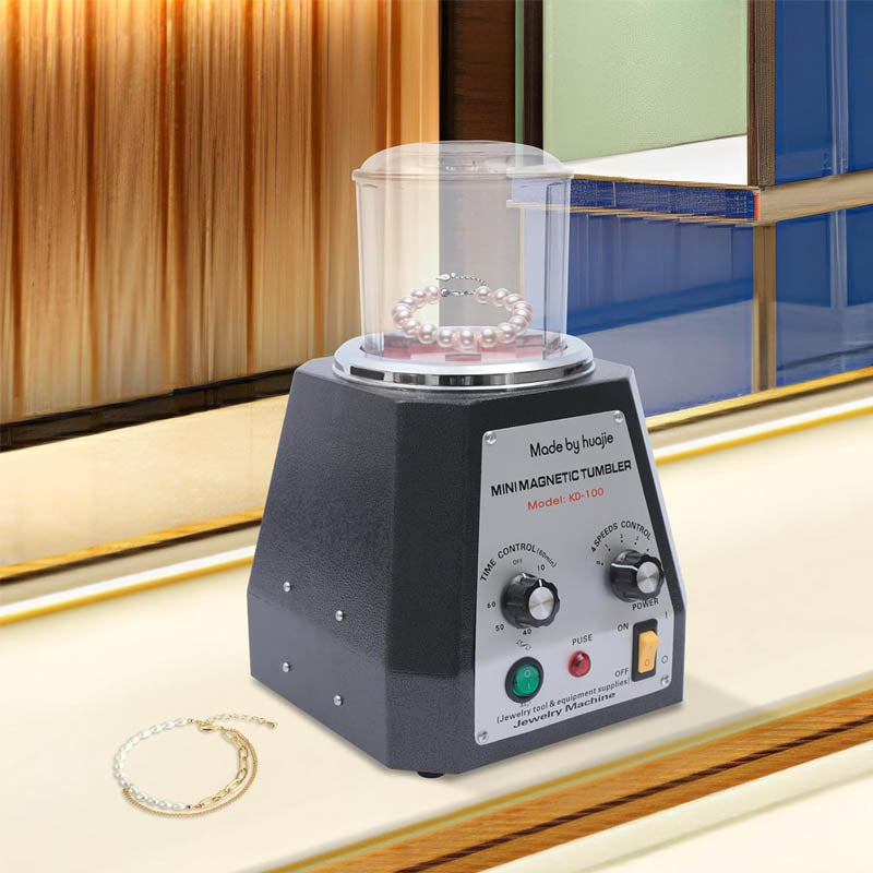 4-Speed Adjustable Magnetic Tumbler Polisher Magnetic Tumbler 1.76 Lbs Capacity 3500RPM for Jewelry Diamond Metal Parts