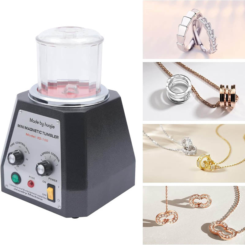 4-Speed Adjustable Magnetic Tumbler Polisher Magnetic Tumbler 1.76 Lbs Capacity 3500RPM for Jewelry Diamond Metal Parts