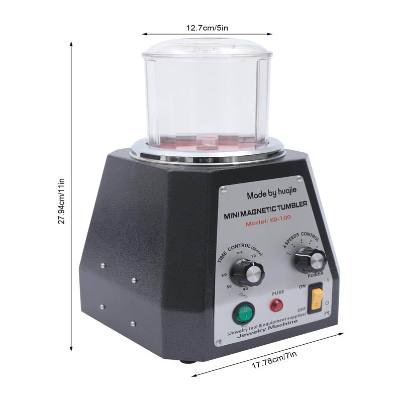 4-Speed Adjustable Magnetic Tumbler Polisher Magnetic Tumbler 1.76 Lbs Capacity 3500RPM for Jewelry Diamond Metal Parts