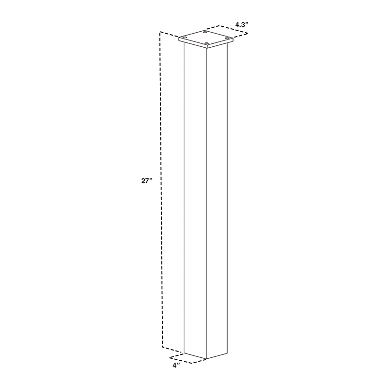 Mailbox Post,Black 27" Steel Mailbox Post for Sidewalk,for Sidewalk and Street Curbside, Universal Mail Post for Outdoor Mailbox