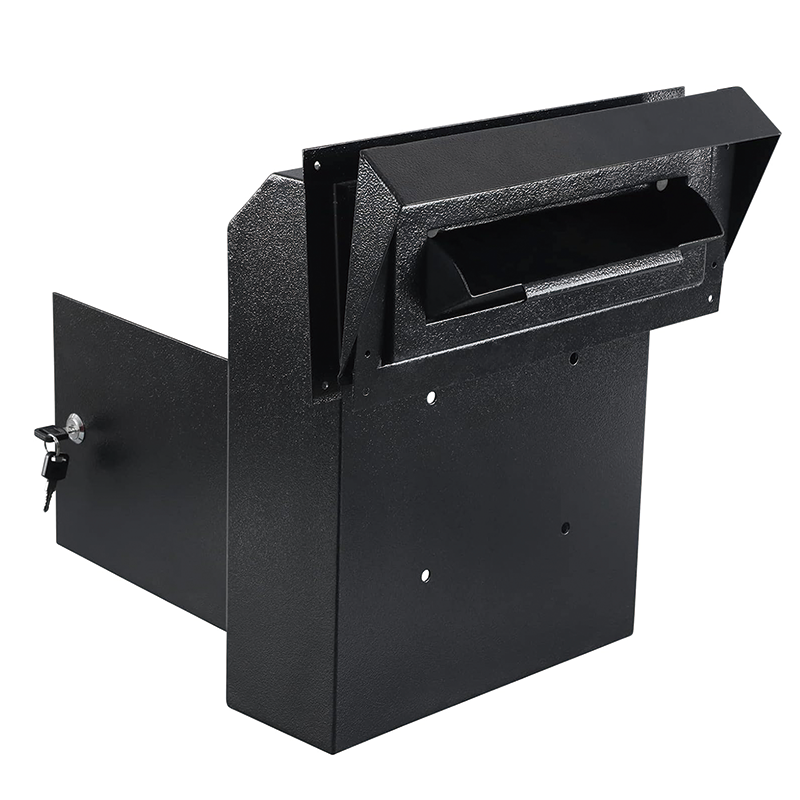 Door Drop Box for Mail,Heavy Duty Steel Through the Door Mailbox,15''x12''x6'',Through The Door Safe Locking Drop Box