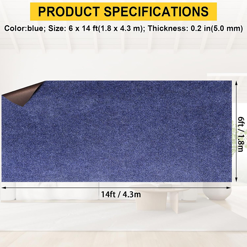 Marine Carpet, 6' x 14' x 0.2' Thick Dark Blue Indoor Outdoor Carpet Marine Carpet with Waterproof TPE Backing, Non-Slip Outdoor Marine Carpet Roll for Home, Patio, Porch, Deck