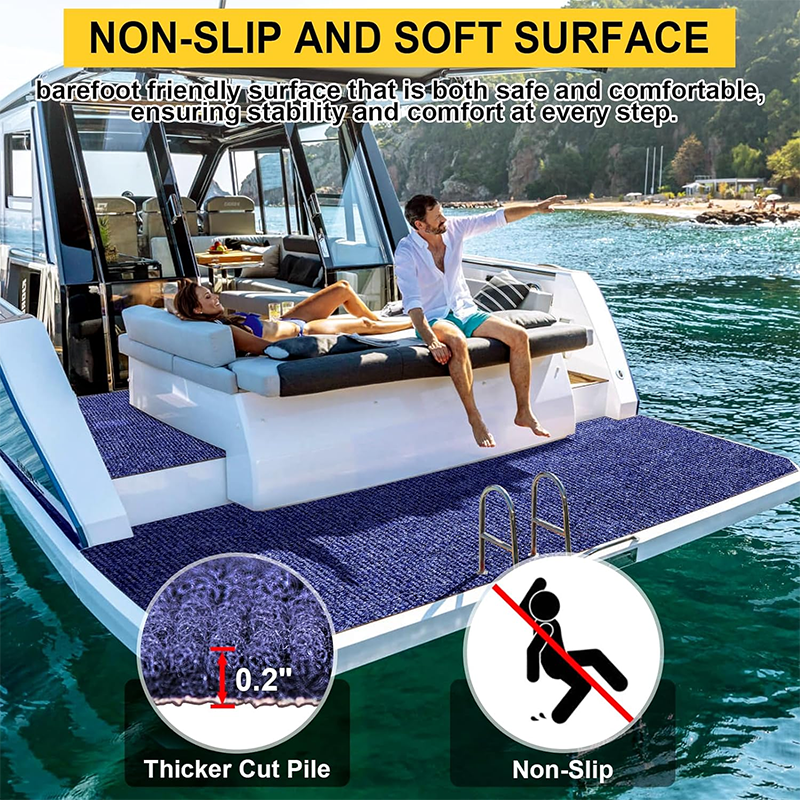 Marine Carpet, 6' x 14' x 0.2' Thick Dark Blue Indoor Outdoor Carpet Marine Carpet with Waterproof TPE Backing, Non-Slip Outdoor Marine Carpet Roll for Home, Patio, Porch, Deck