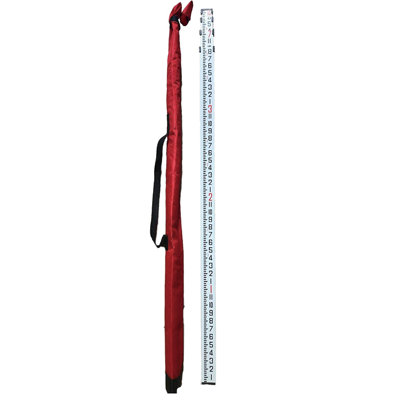 Measuring Rod , 14-Foot Aluminum Grade Rod 10ths with Carrying Case and Rod level , Aluminum Grade Rod
