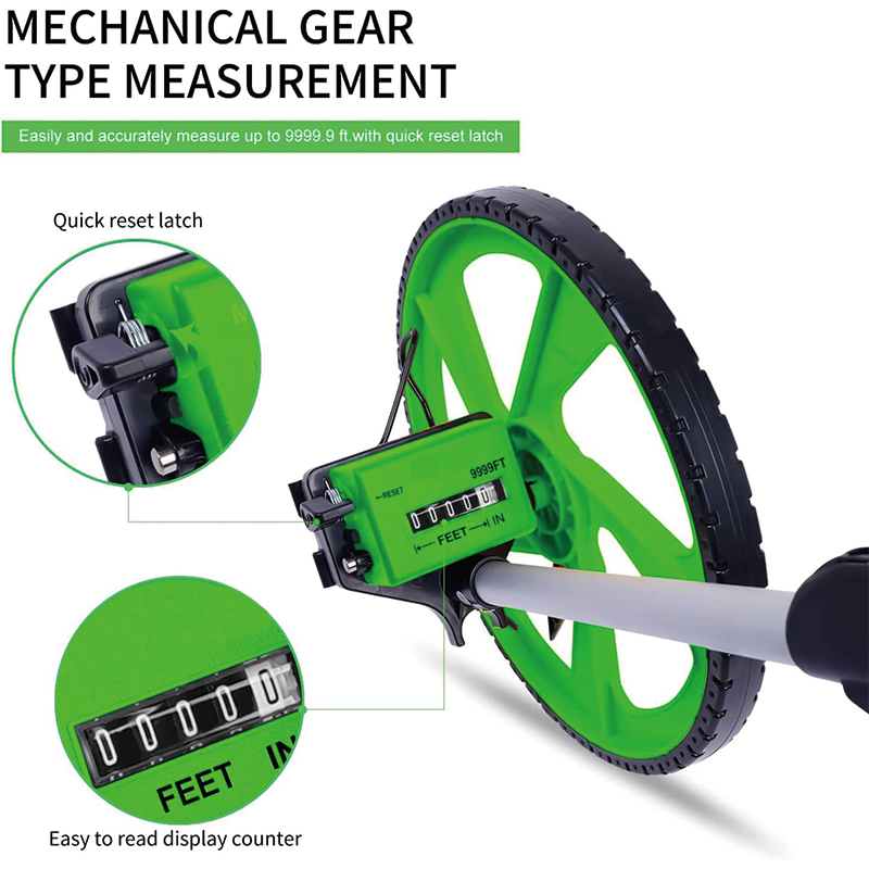 Measuring Wheel in Feet, 12’’ Diameter Wheel , Measurement 10,000Ft with Back Bag , Adapt to Various Roads