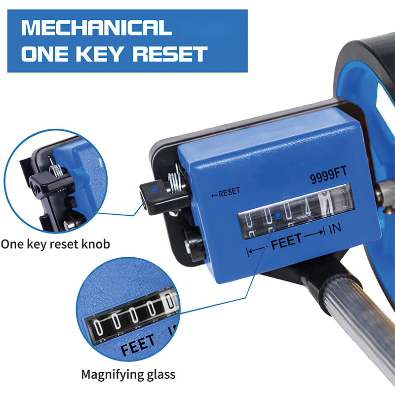 Measuring Wheel in Feet and Inches , 6-Inch, 10,000 FT Capacity , for Lawn/Hard/Soft/Wood Road Measuring(Blue)