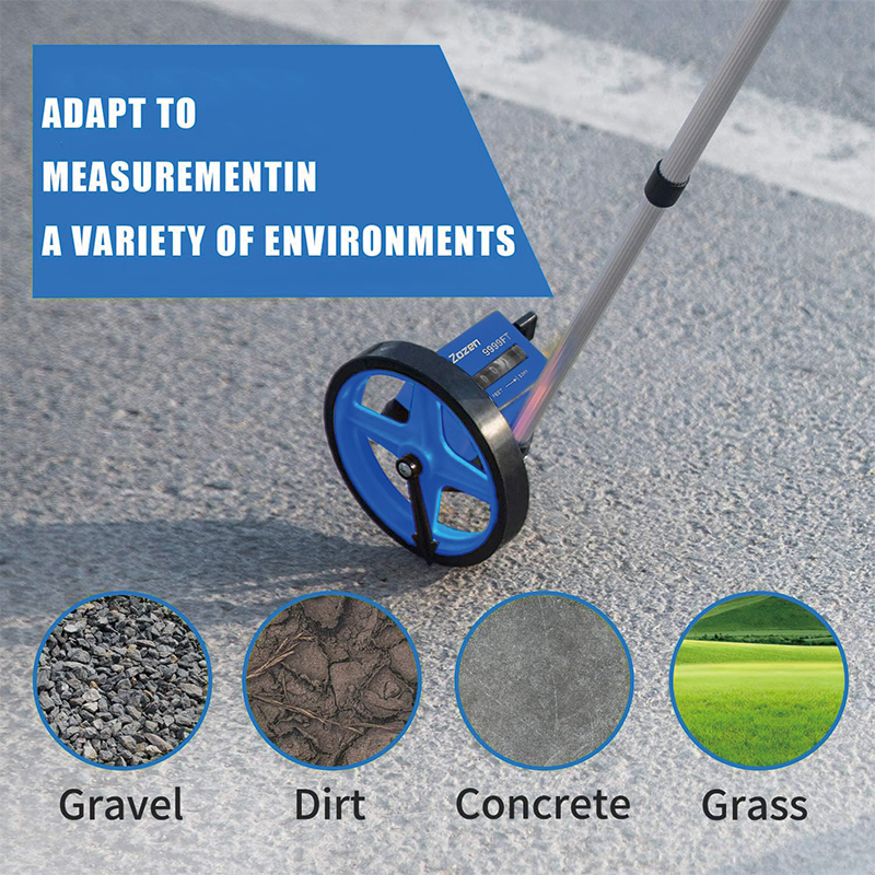 Measuring Wheel in Feet and Inches , 6-Inch, 10,000 FT Capacity , for Lawn/Hard/Soft/Wood Road Measuring(Blue)