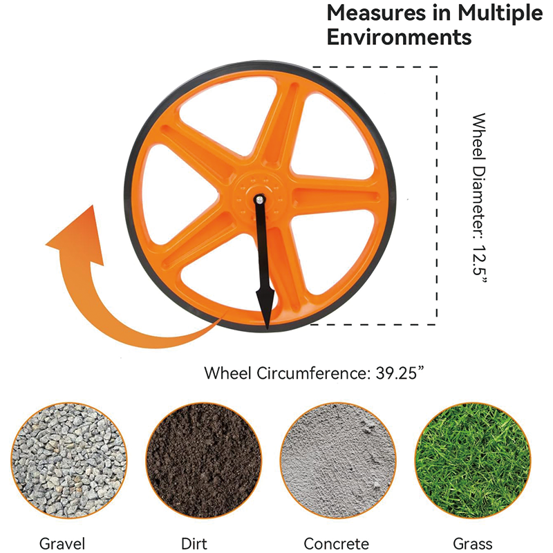 Distance Measuring Wheel,12.5" Foldable Rolling Measure Wheel in Feet with Kickstand and Carrying Bag, Measurement Up To 9999.9Ft,Suitable for Lawn/Hard/Soft/Wood Road Measuring