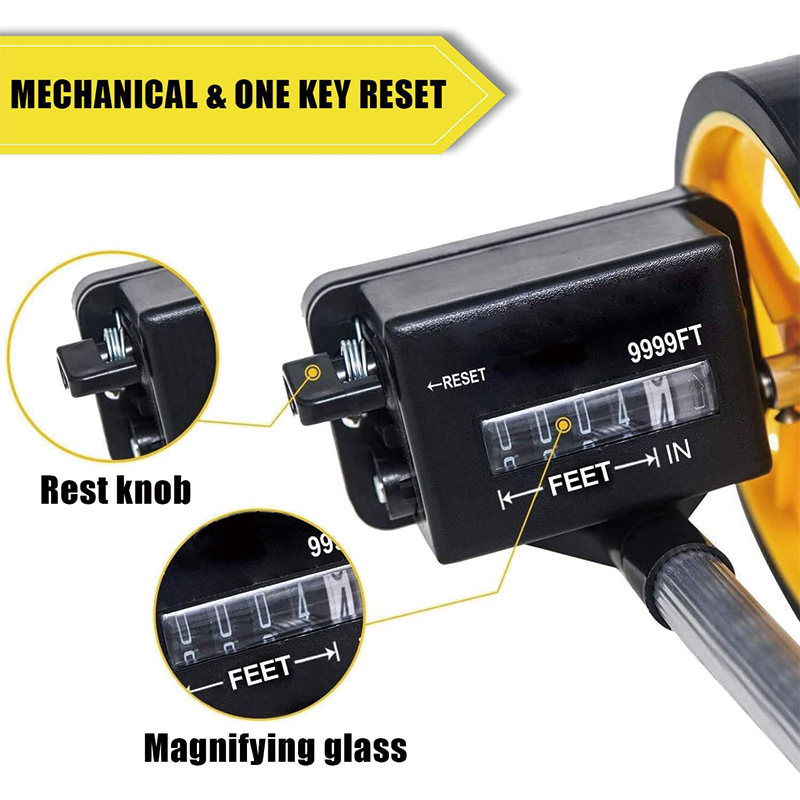 Measuring Wheel in Feet and Inches , 6-Inch, 10,000 FT Capacity , for Lawn/Hard/Soft/Wood Road Measuring