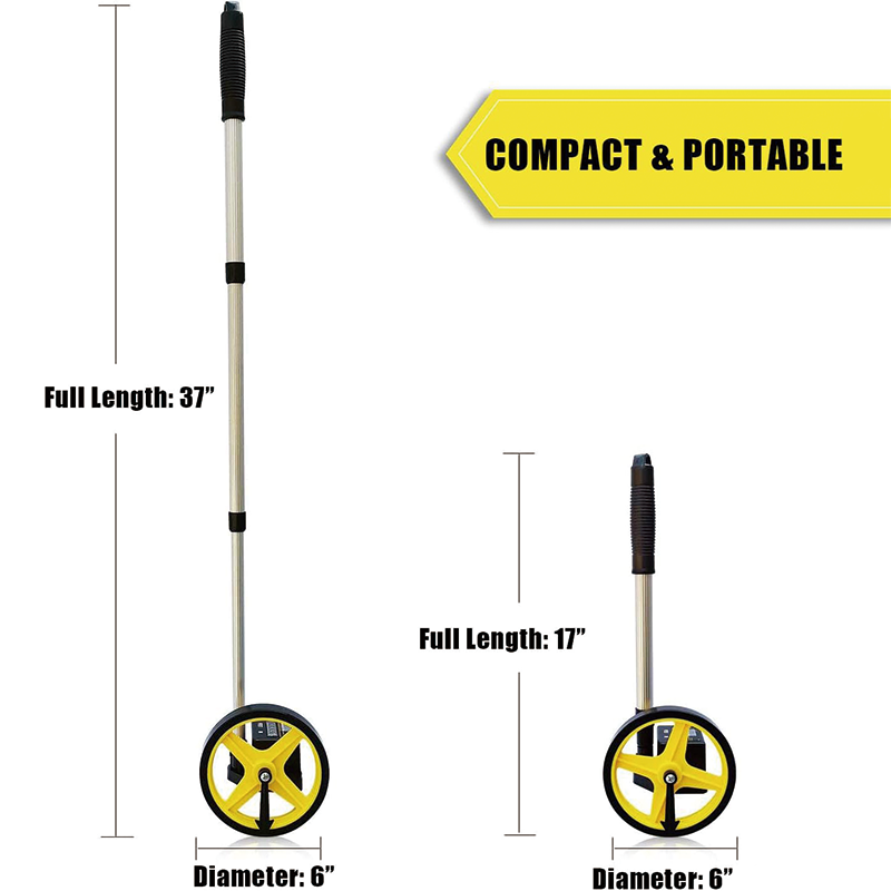 Measuring Wheel in Feet and Inches , 6-Inch, 10,000 FT Capacity , for Lawn/Hard/Soft/Wood Road Measuring