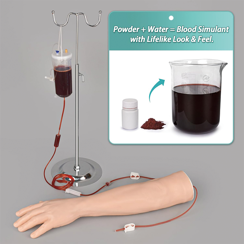 Intravenous Practice Arm Kit, IV Venipuncture Intravenous Training Kit with Carrying Bag, for Students and Professionals