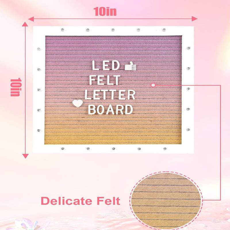 Message Board with LED Lights 470 Letters Tripod Stand 10 × 10in Changeable Message Board Wall Mounte