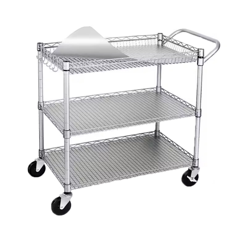 Multifunctional 990Lbs Capacity Heavy Duty Metal Storage Rolling Utility Cart with Wheels