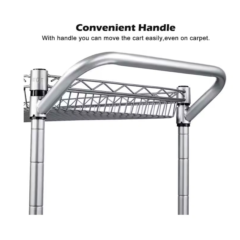 Multifunctional 990Lbs Capacity Heavy Duty Metal Storage Rolling Utility Cart with Wheels