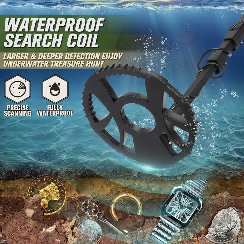 11 inch Metal Detectors 5 Professional Mode with Higher Accuracy Waterproof Search Coil, Adjustable Stem