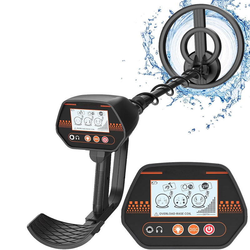 8 inches Metal Detector for Kids Waterproof Coil Kid Metal Detector Adjustable Metal Detector with Shovel & Rake